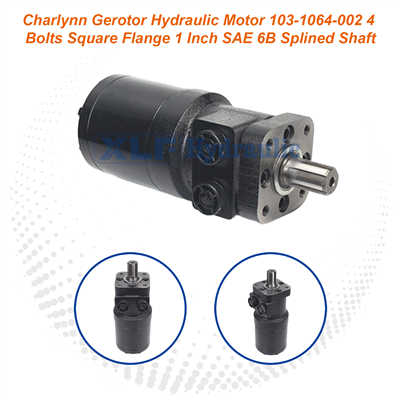 Charlynn Gerotor Hydraulic Motor 103-1064-002 - 4 Bolts Square Flange 1 Inch SAE 6B Splined Shaft